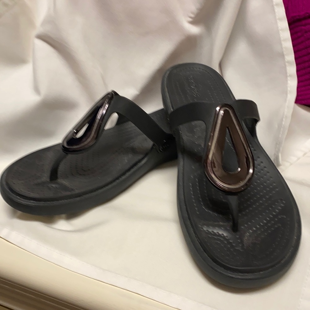 Brand new embellished Crocs wedge slip on.